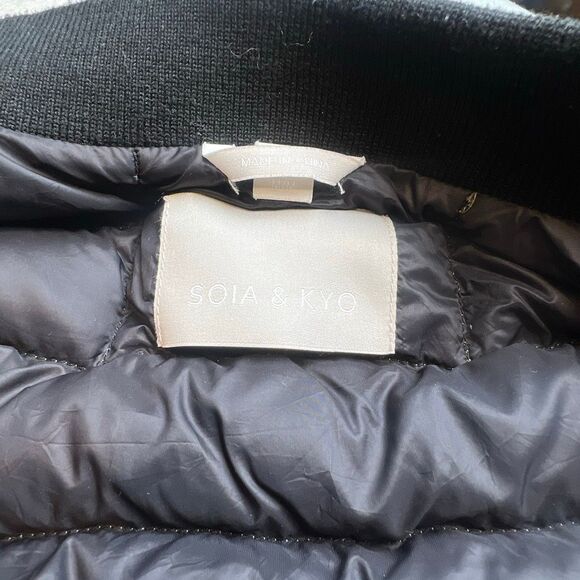 Soia & Kyo Lightweight Down Bomber Jacket Taupe Gray - Picture 8 of 14